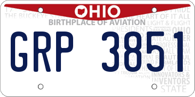 OH license plate GRP3851