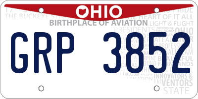 OH license plate GRP3852