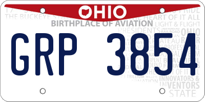 OH license plate GRP3854