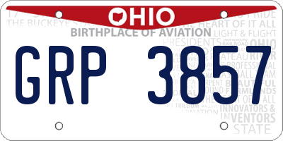 OH license plate GRP3857