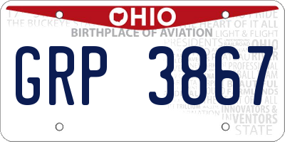 OH license plate GRP3867