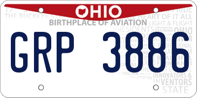 OH license plate GRP3886