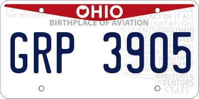 OH license plate GRP3905