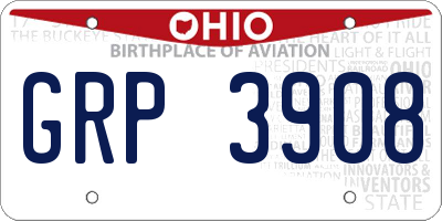 OH license plate GRP3908