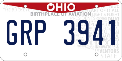 OH license plate GRP3941