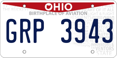 OH license plate GRP3943