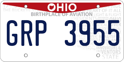 OH license plate GRP3955