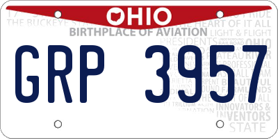 OH license plate GRP3957