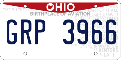 OH license plate GRP3966