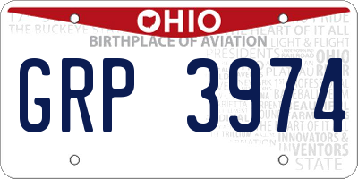 OH license plate GRP3974