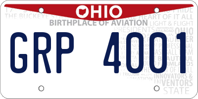 OH license plate GRP4001