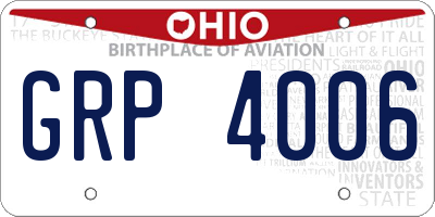 OH license plate GRP4006