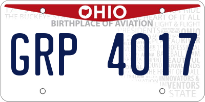 OH license plate GRP4017