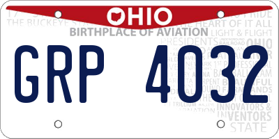 OH license plate GRP4032