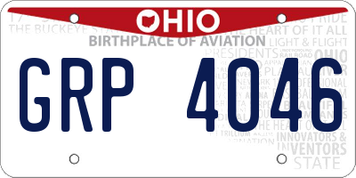 OH license plate GRP4046