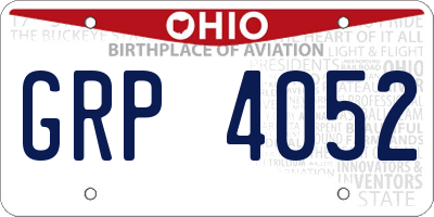 OH license plate GRP4052