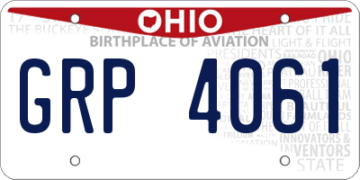 OH license plate GRP4061