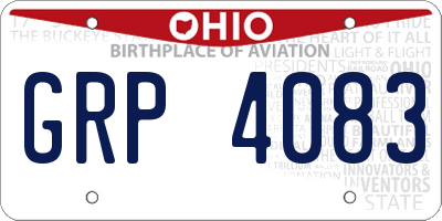 OH license plate GRP4083