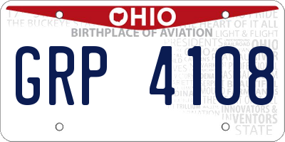 OH license plate GRP4108