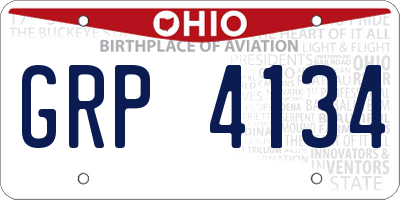 OH license plate GRP4134