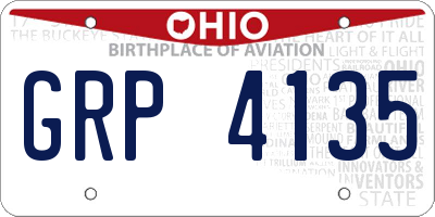 OH license plate GRP4135