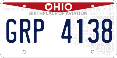 OH license plate GRP4138
