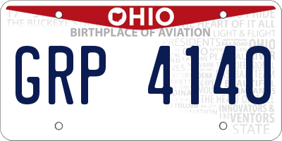 OH license plate GRP4140