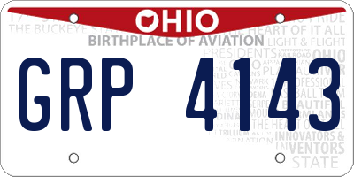 OH license plate GRP4143