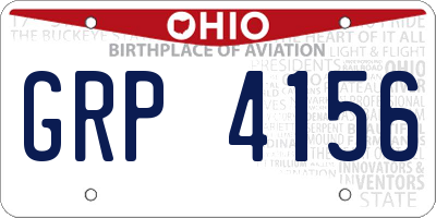 OH license plate GRP4156
