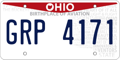 OH license plate GRP4171