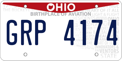 OH license plate GRP4174