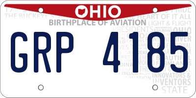 OH license plate GRP4185