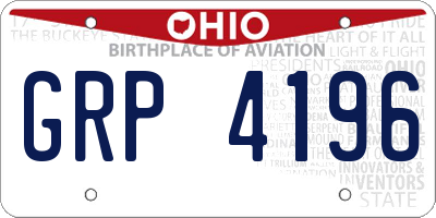 OH license plate GRP4196