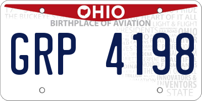 OH license plate GRP4198