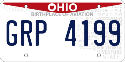 OH license plate GRP4199