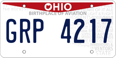 OH license plate GRP4217