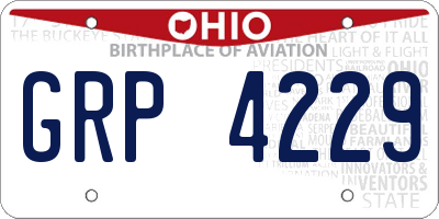 OH license plate GRP4229