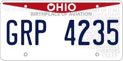 OH license plate GRP4235