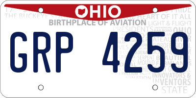 OH license plate GRP4259