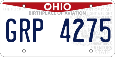 OH license plate GRP4275