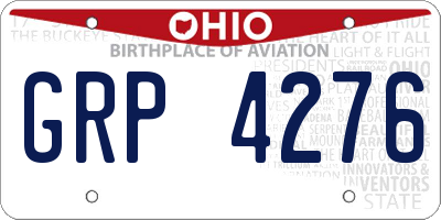 OH license plate GRP4276