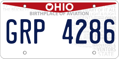 OH license plate GRP4286