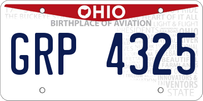 OH license plate GRP4325