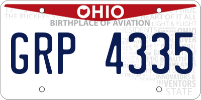 OH license plate GRP4335