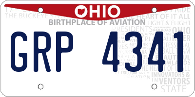 OH license plate GRP4341