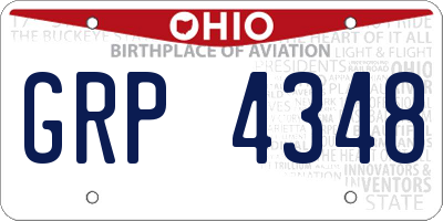 OH license plate GRP4348