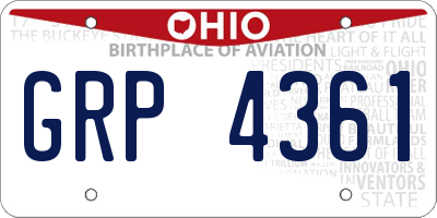 OH license plate GRP4361