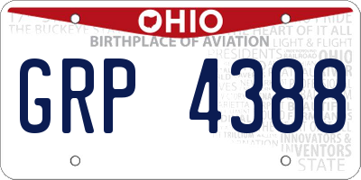 OH license plate GRP4388