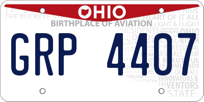 OH license plate GRP4407