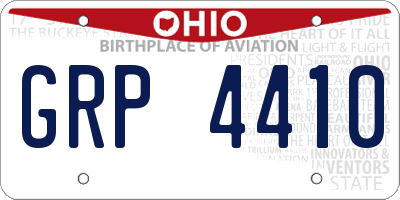 OH license plate GRP4410